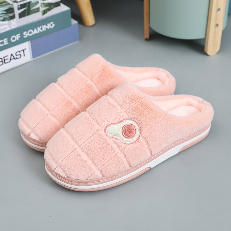 Plus Velvet Warm Indoor Non-Slip Avocado Slippers - Image 4