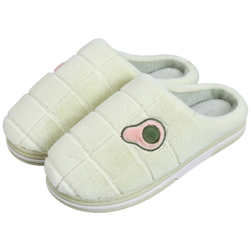 Plus Velvet Warm Indoor Non-Slip Avocado Slippers - Image 3