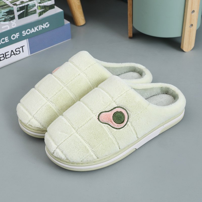 Plus Velvet Warm Indoor Non-Slip Avocado Slippers - Image 5