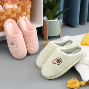 Plus Velvet Warm Indoor Non-Slip Avocado Slippers