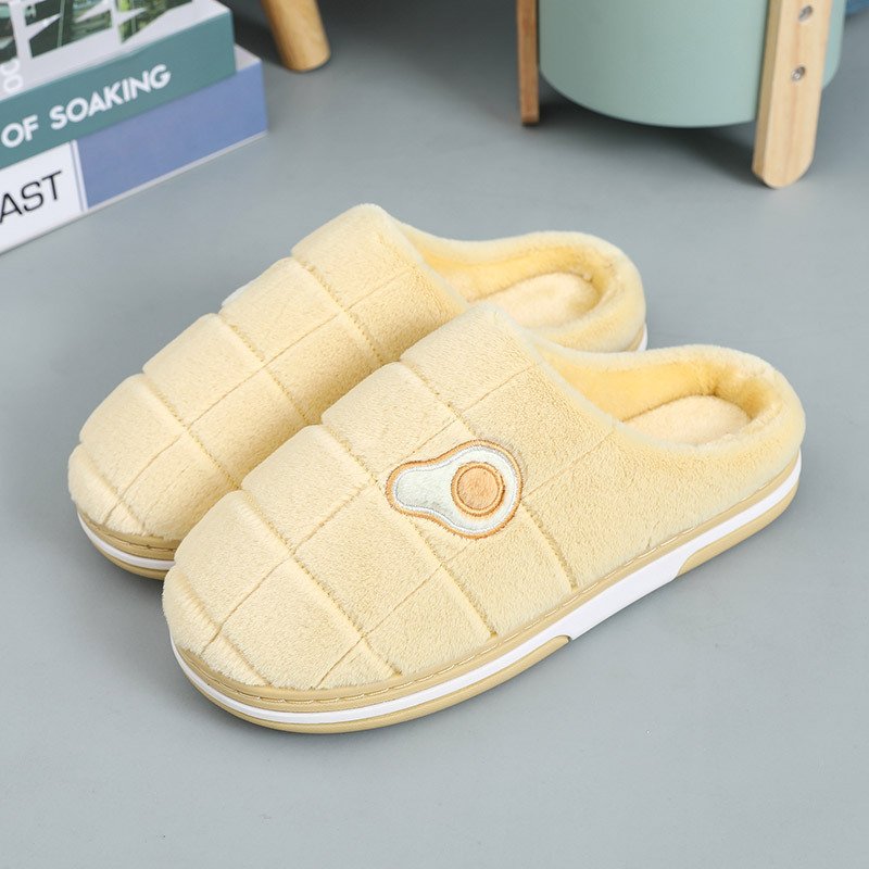 Plus Velvet Warm Indoor Non-Slip Avocado Slippers - Image 2