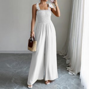 Women's High-grade Simple Camisole High-waist Wide-leg Jumpsuit