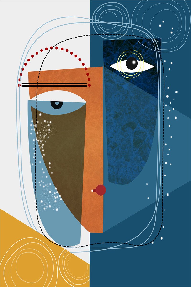 Abstract Geometric Line Character Decorative Painting Painting Core Inkjet - Image 4