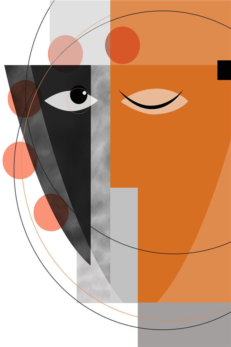 Abstract Geometric Line Character Decorative Painting Painting Core Inkjet - Image 6