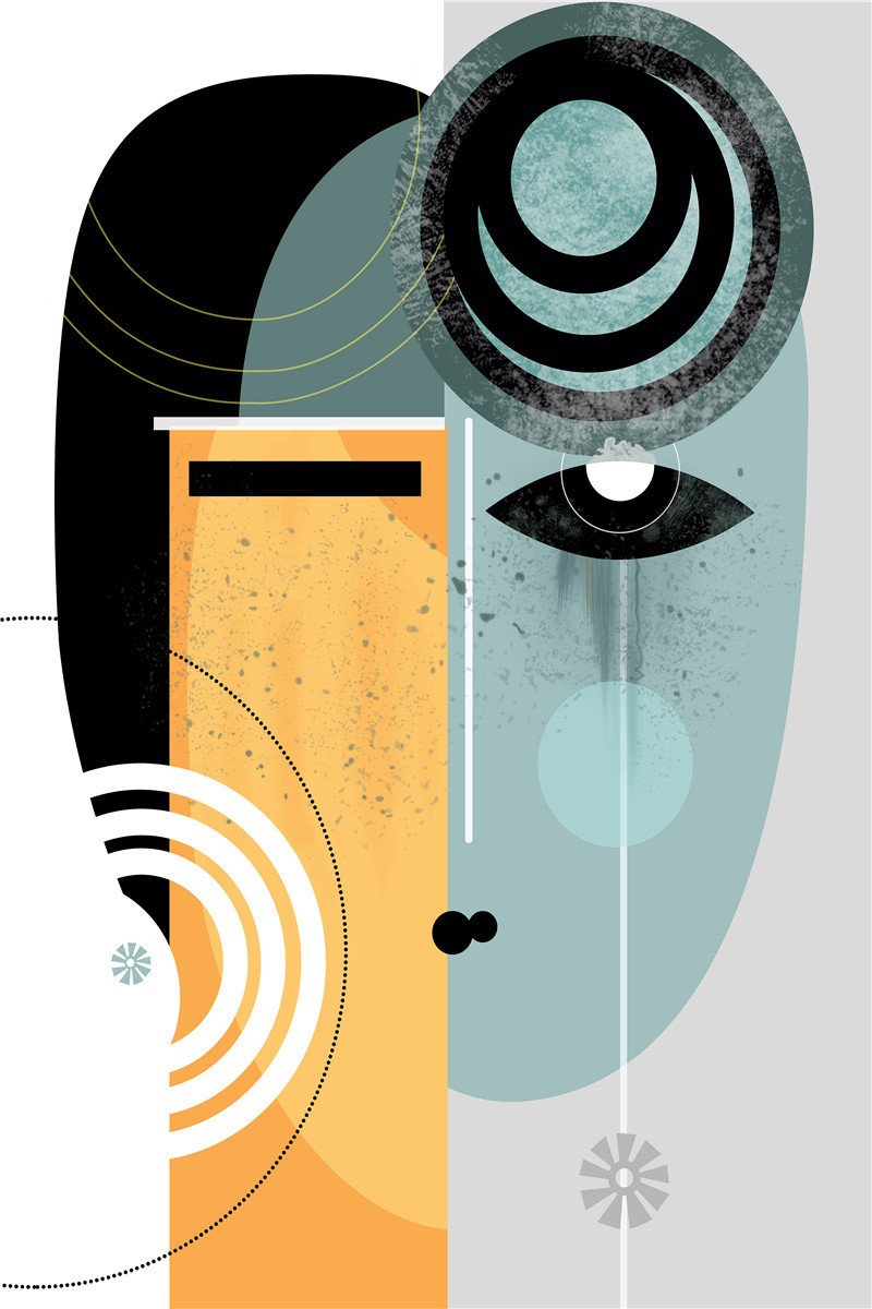 Abstract Geometric Line Character Decorative Painting Painting Core Inkjet - Image 5